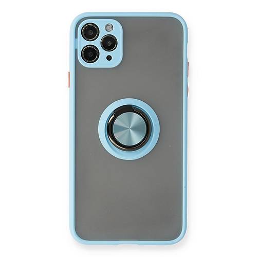 iPhone 11 Pro K�l�f Montreal Y�z�kl� Silikon Kapak - Buz Mavi