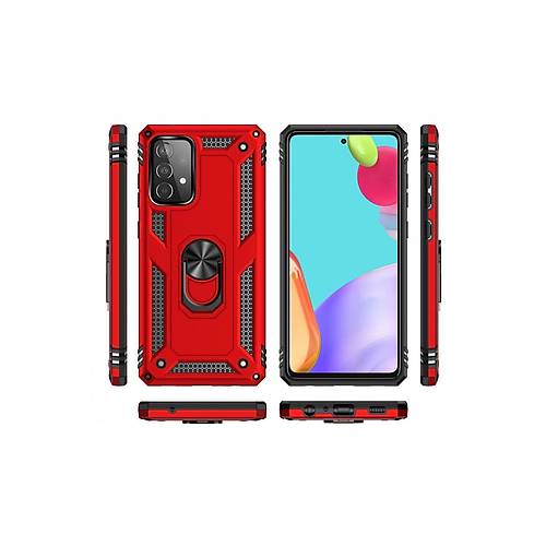 Galaxy A52 K�l�f Sofya Y�z�kl� Silikon Kapak - K�rm�z�
