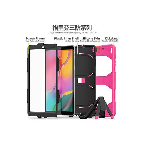 Galaxy T510 Tab A 10.1 K�l�f Griffin Tablet Kapak - Pembe
