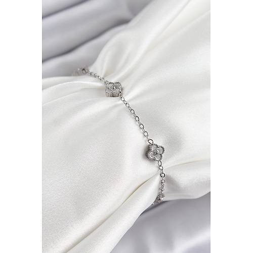 316L �elik Yonca Model G�m�� Renk Kad�n Bileklik