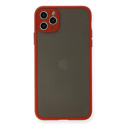 iPhone 11 Pro Max K�l�f Montreal Silikon Kapak - K�rm�z�