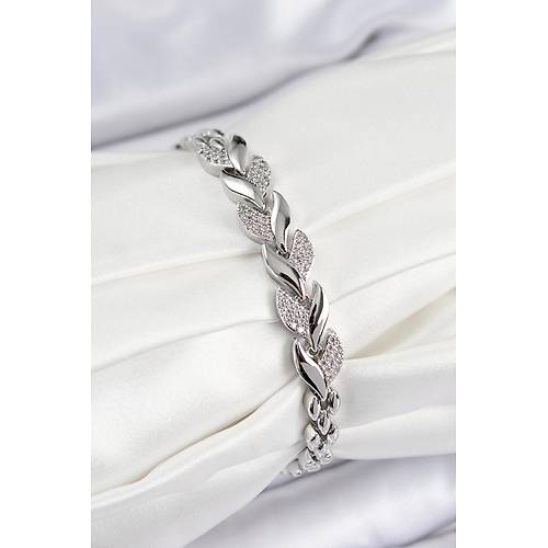 Pirin� Zirkon Ta�l� Bal�k Kuyru�u Model G�m�� Renk Kad�n Bileklik