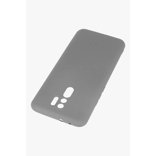 Redmi 9 K�l�f Nano i�i Kadife Silikon - Gri