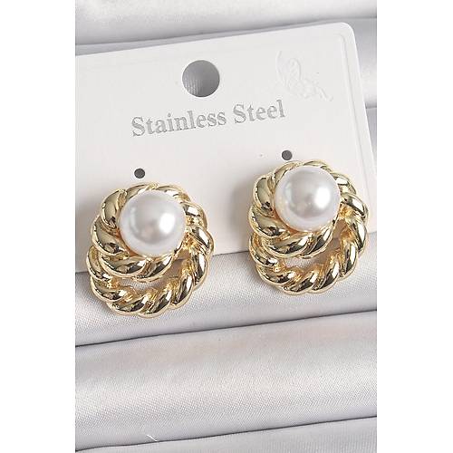 Pirin� Gold Renk �ncili Sarmal Burgu Model Kad�n K�pe