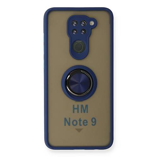 Redmi Note 9 K�l�f Montreal Y�z�kl� Silikon Kapak - Lacivert