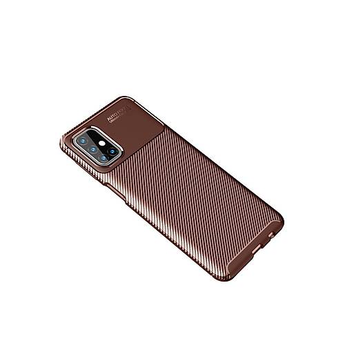 Galaxy M31S K�l�f Auto Focus Karbon Kapak - Kahverengi