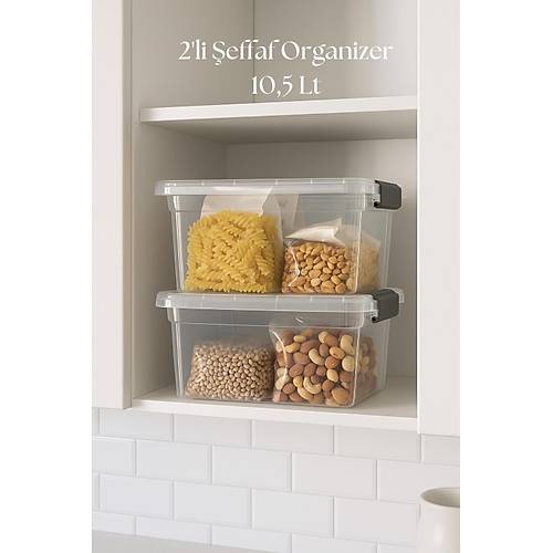 2�li �effaf Saklama Kutusu & D�zenleme Kutusu 10,5 Lt