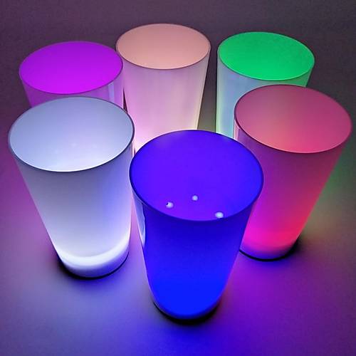 Glow Partisi Bardaklar� 6 Renk 6 Adet 1.5 oz 4.5 x 6.5 cm