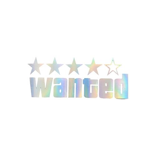 Wanted Yaz�l� Hologram Efektli Cam Stickeri 20x9cm