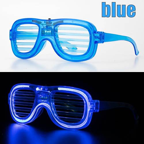 Mavi Led I��kl� Parti G�zl��� - Neon Glow �erit G�zl�k 3 Modlu