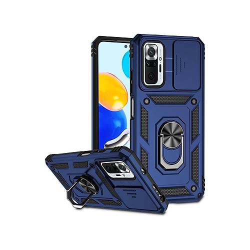 Redmi Note 10 Pro K�l�f Pars Lens Y�z�kl� Silikon - Lacivert