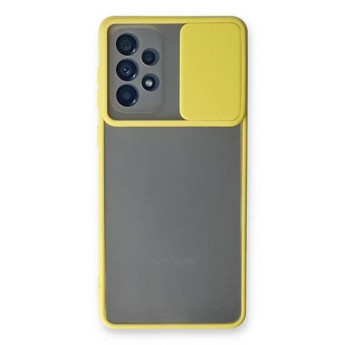 Galaxy A73 5G K�l�f Palm Buzlu Kamera S�rg�l� Silikon - Sar�