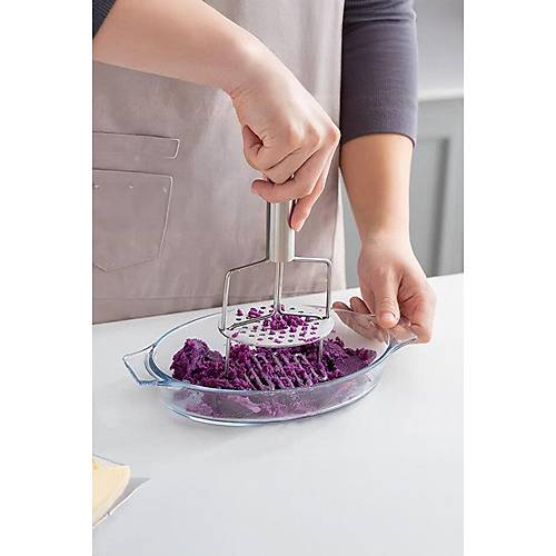 Paslanmaz �elik Sapl� Patates Ezici & Pratik Sebze P�resi Haz�rlama Gereci (23 cm)