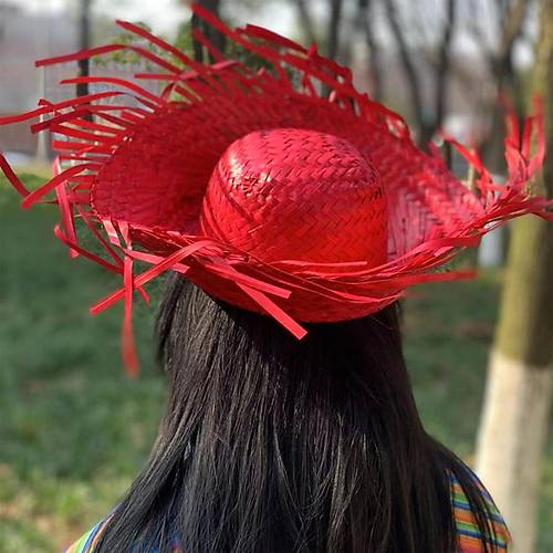 Tropikal Parti K�rm�z� Has�r Hawaii �apkas� 13x36 cm