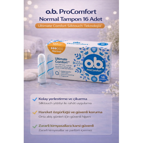 o.b. ProComfort Normal Tampon 16L� 1 Paket Ultimate Comfort Silktouch Teknolojili