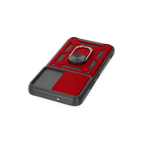 Galaxy S22 K�l�f Pars Lens Y�z�kl� Silikon - K�rm�z�
