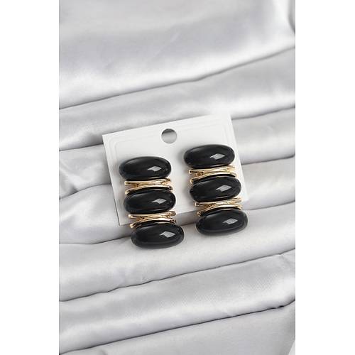 Siyah Vintage Model Gold Renk Kad�n K�pe