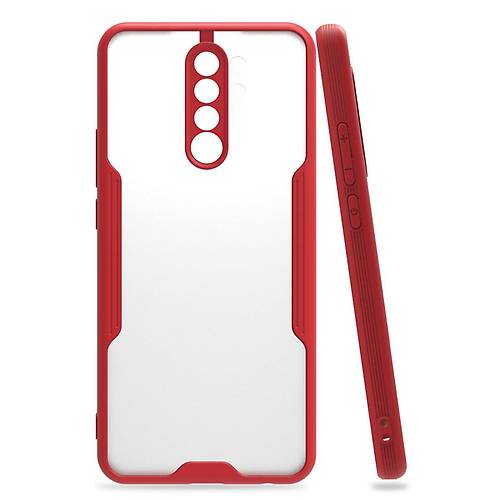 Redmi 9 K�l�f Platin Silikon - K�rm�z�