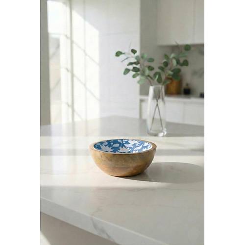 Mango Agac� Sunum Servis Kasesi & Dekoratif Kase 20 Cm Desenli