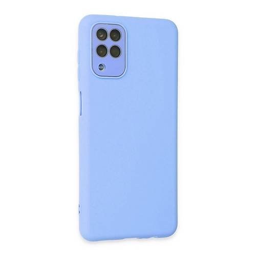 Galaxy A22 K�l�f Lansman Glass Kapak - Mavi