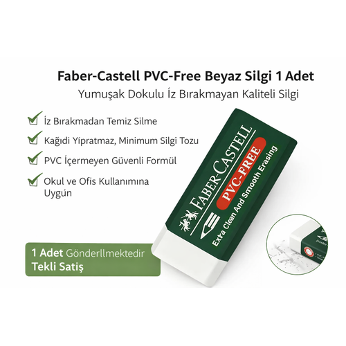 PVC-Free No24 Beyaz Silgi 1 Adet Yumu�ak Dokulu �z B�rakmayan Kaliteli Silgi
