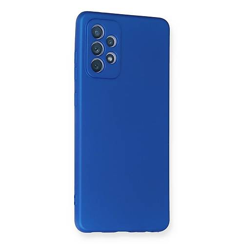 Galaxy A72 K�l�f First Silikon - Mavi