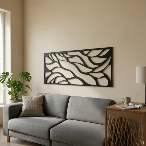 Soyut Desenli Duvar Tablosu MDF Lazer Kesim Modern Minimal Estetik Duvar S�s�