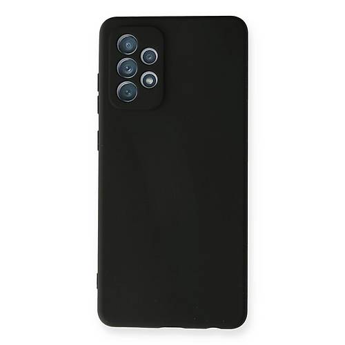 Galaxy A72 K�l�f Nano i�i Kadife Silikon - Siyah