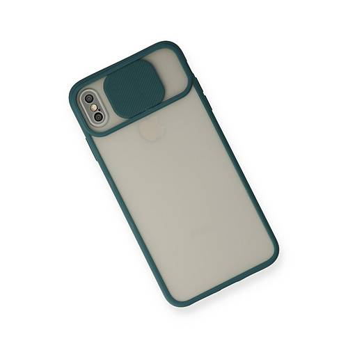 iPhone X K�l�f Palm Buzlu Kamera S�rg�l� Silikon - Ye�il