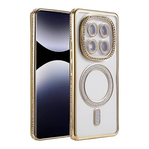 Redmi Note 14 Pro 4G Joke Simli Magneticsafe K�l�f - Gold