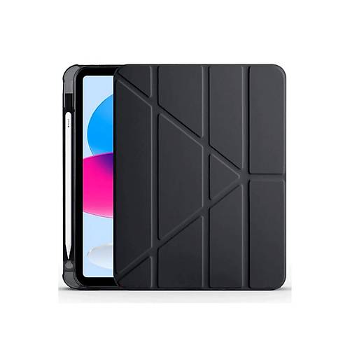 iPad 2022 10.9 (10.nesil) K�l�f Kalemlikli Mars Tablet K�l�f� - Siyah