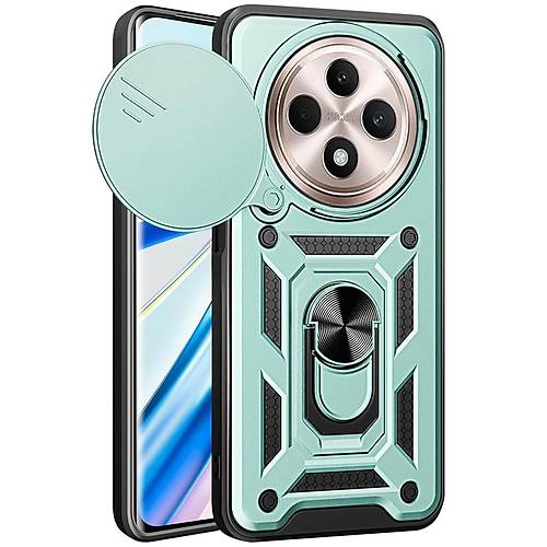 Redmi 14C K�l�f Pars Lens Y�z�kl� Silikon - Ye�il