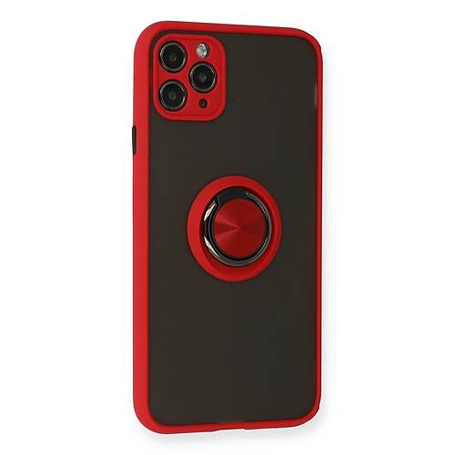 iPhone 11 Pro K�l�f Montreal Y�z�kl� Silikon Kapak - K�rm�z�