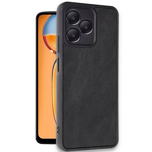 Realme Note 50 4G K�l�f Aras Deri Kapak - Siyah