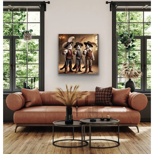 �� Silah��r Kedi Kanvas Tablo 90x90cm