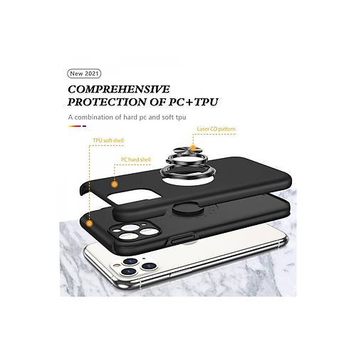 iPhone 11 Pro Max K�l�f Elit Y�z�kl� Kapak - Siyah