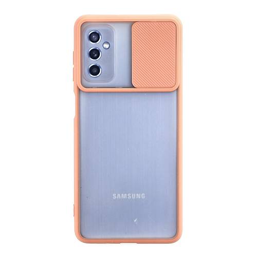 Galaxy M52 5G K�l�f Palm Buzlu Kamera S�rg�l� Silikon - Pembe
