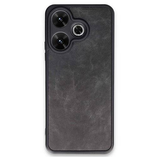 Redmi 13 4G K�l�f Aras Deri Kapak - Siyah