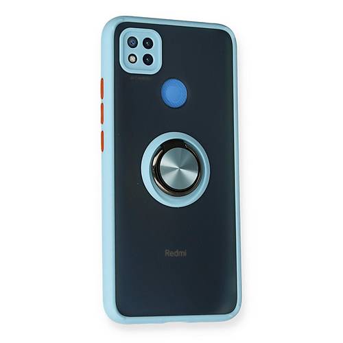 Redmi 9C K�l�f Montreal Y�z�kl� Silikon Kapak - Buz Mavi