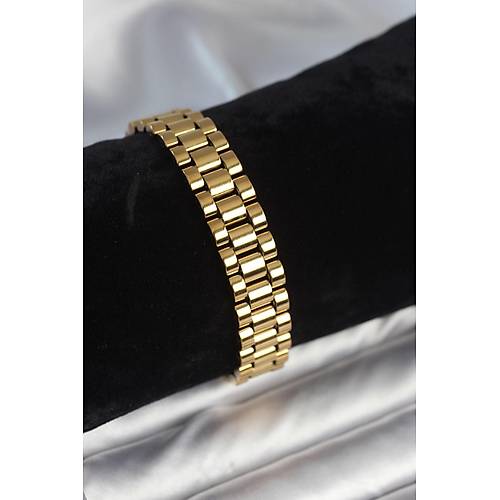 316L �elik Gold Renk 12 mm Kal�nl�k Erkek Bileklik