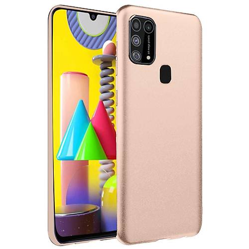Galaxy M31 K�l�f Nano i�i Kadife Silikon - Pudra