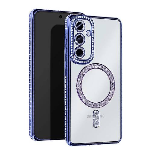 Galaxy S25 K�l�f Joke Simli Magneticsafe K�l�f - Mavi