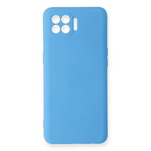 Reno 4 Lite K�l�f Nano i�i Kadife Silikon - Mavi