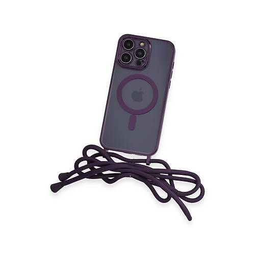 iPhone 12 Pro Max K�l�f Divo Lazer Ask�l� Magsafe Kapak - Derin Mor