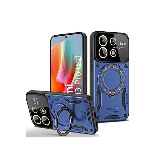 Redmi Note 13 Pro 4G K�l�f Joy Lens Standl� Kapak - Lacivert