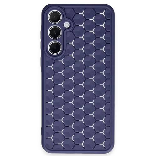 Galaxy A55 5G K�l�f Petek Silikon Kapak - Lacivert