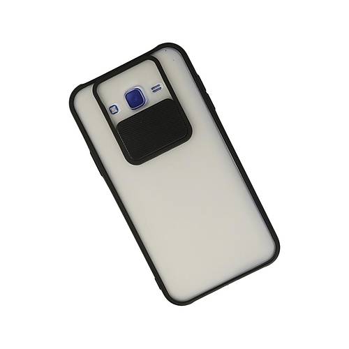 Galaxy J7 K�l�f Palm Buzlu Kamera S�rg�l� Silikon - Siyah