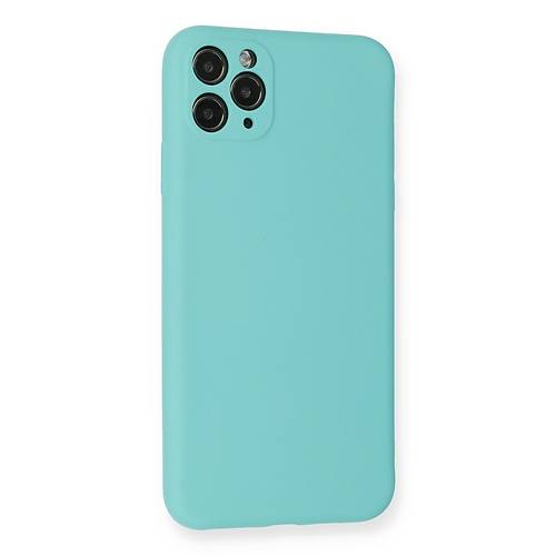 iPhone 11 Pro Max K�l�f Nano i�i Kadife Silikon - Turkuaz