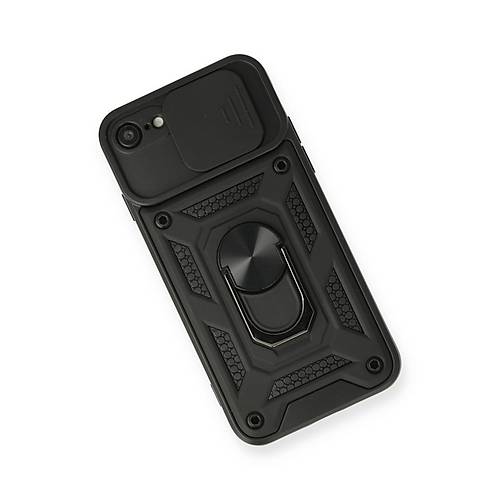 iPhone 7 K�l�f Pars Lens Y�z�kl� Silikon - Siyah