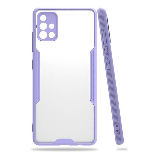 Galaxy A71 K�l�f Platin Silikon - Lila